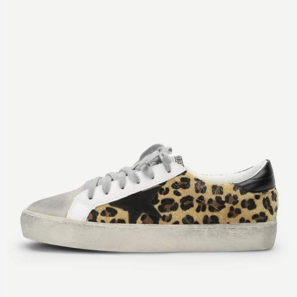 Cheetah Print Black Star Sneakers Great Condition - Picture 2 of 7